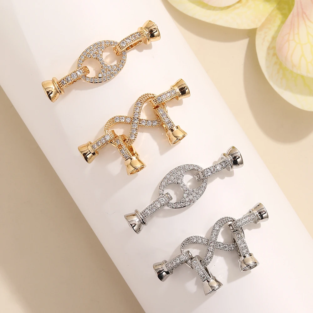 BenS brass cubic zirconia clasp hooks for Jewelry making Infinite symbol Jewelry hooks DIY handmade accessories wholesale K11