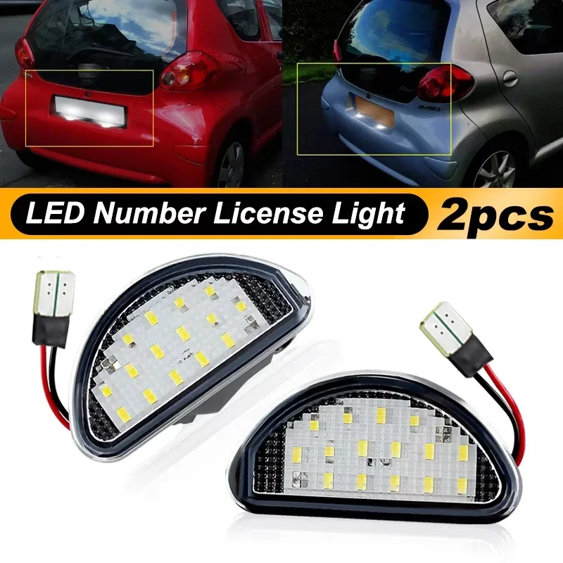 

2pcs Fit For 2005-2014 Toyota Aygo Set LED License Number Plate Light 12V White OEM#: 81270-0H010