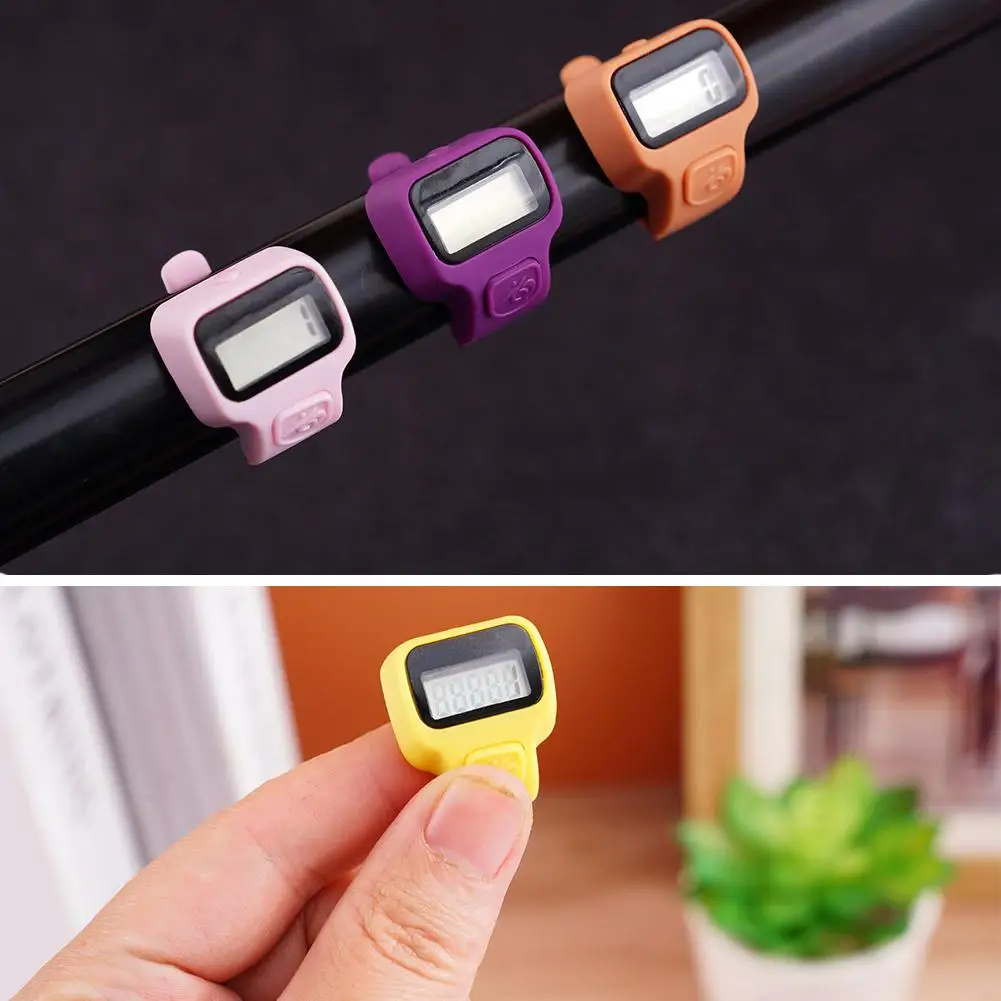 MINI แหวนรูปร่างเคาน์เตอร์นิ้วมือ LCD Electronic Digital TALLY Counter สมาร์ทแหวนคลิก Lap Counter กิจกรรม Clicker Finger Counter