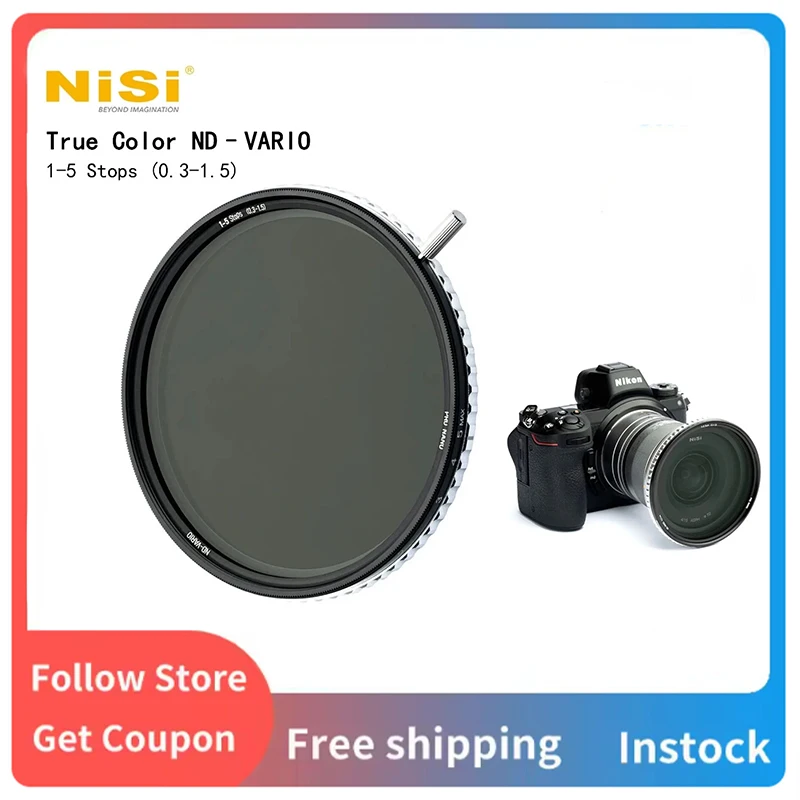 NiSi True Color ND-Vario 1-5 Stops Variable ND Filter – Ultra-Thin Fader Neutral Density Lens Filter for DSLR/Mirrorless Camera