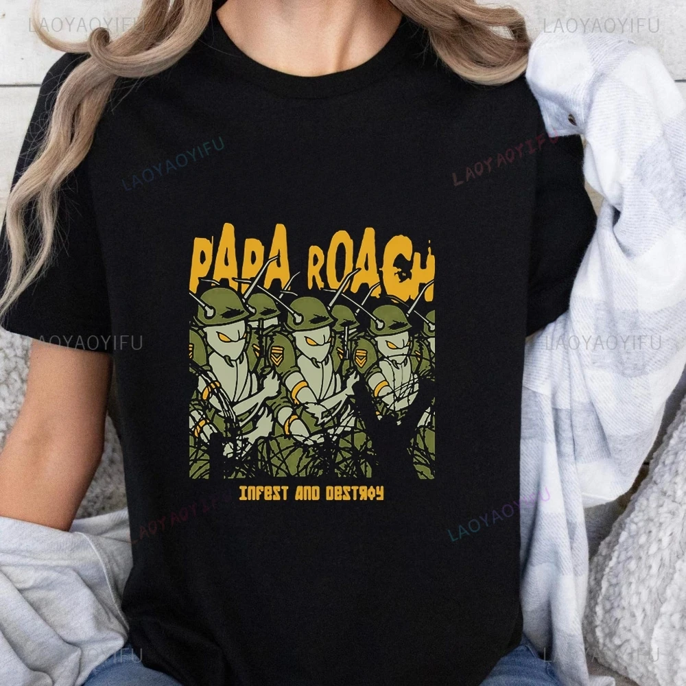طبق الاصل بابا الصرصور الفرقة تي شيرت مطبوع توب بابا روتش YK2 Harajuku قصيرة الأكمام للجنسين قميص الجرافيك تي شيرت كبير #5