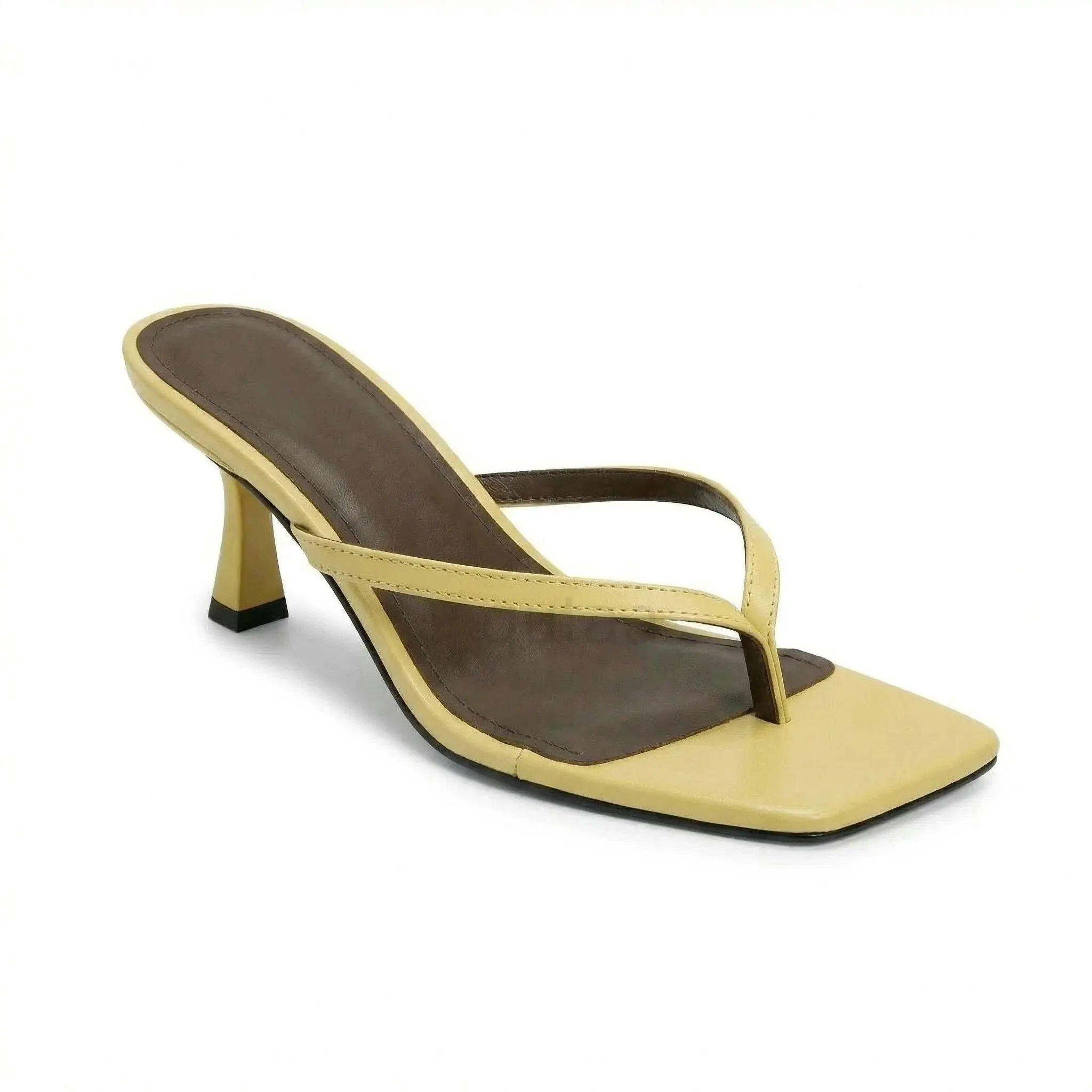QUTAA News Fashion Flip-flops Women Summer Sandals Shoes High Heels Leather Square Toe Slingback Sandals Casual Shoe Dress 34-43 view 4