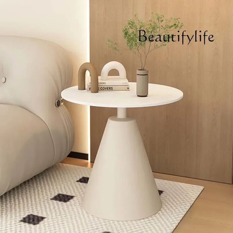 Pd bj design mesa lateral de metal sala estar estética moderna mesa lateral redonda branco luxo varanda mesa auxiliar salão quarto pele