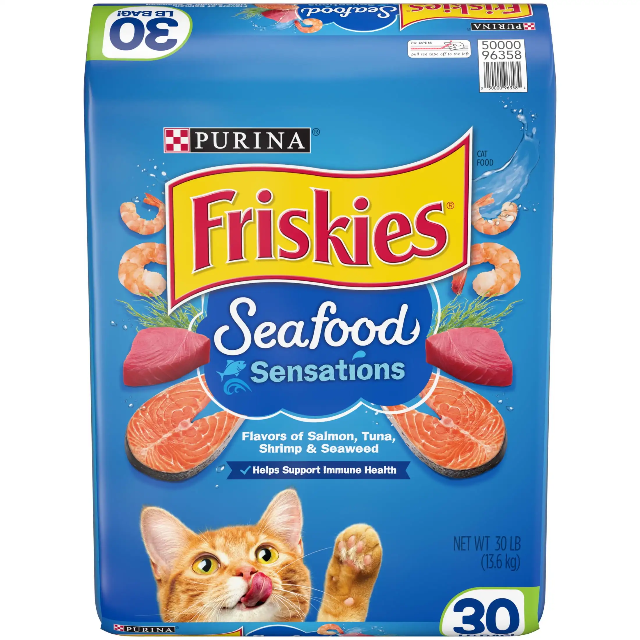 

Purina Seafood Sensations, Indoor Dry Cat Food, Salmon, Tuna, & Shrimp, 30 lb Bag