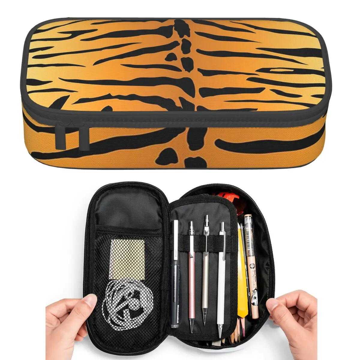 

Tiger Fur Sketch Color Picture Pencil Cases for Students Pen Box Pencil Bag Large Capacity Pencil Pouch Pen Holder