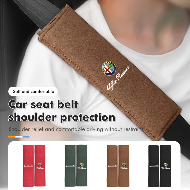 

Car Seat Belt Cover Adjustable Safety Belt Shoulder Padding Protection Pad For Alfa Romeo 159 Giulietta Giulia 147 Mito 156 159