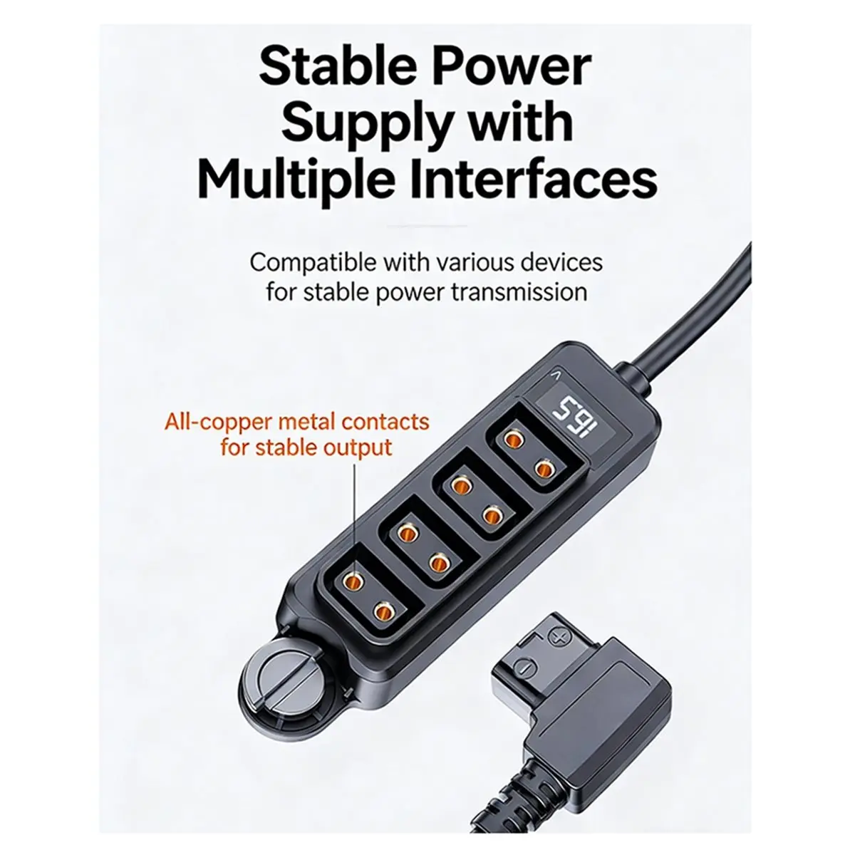 #22H D-Tap Splitter Cable 1 to 4 Port D-Tap Female Power Hub Adapter,Camera D-Tap Splitter Cable,(ABS)