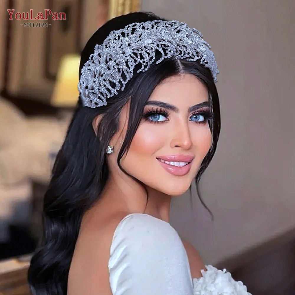 YouLaPan Gorgeous Rhinestone Bridal Tiara Woman Headbands Wedding Hair Accessories Jewelry Handmade Bride Party Headpiece HP386