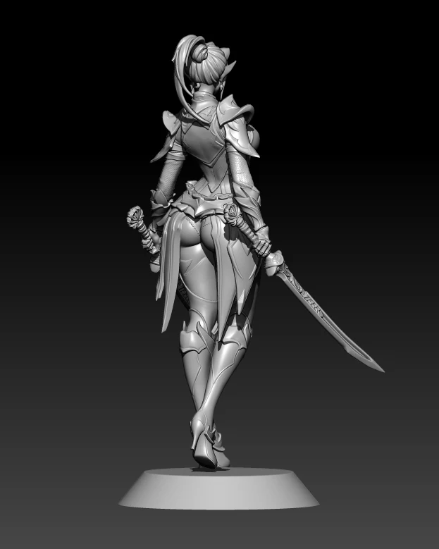 1/24 75mm 1/18 100mm Resin Model Moonlight Girl Warrior  Figure Unpainted No Color RW-875