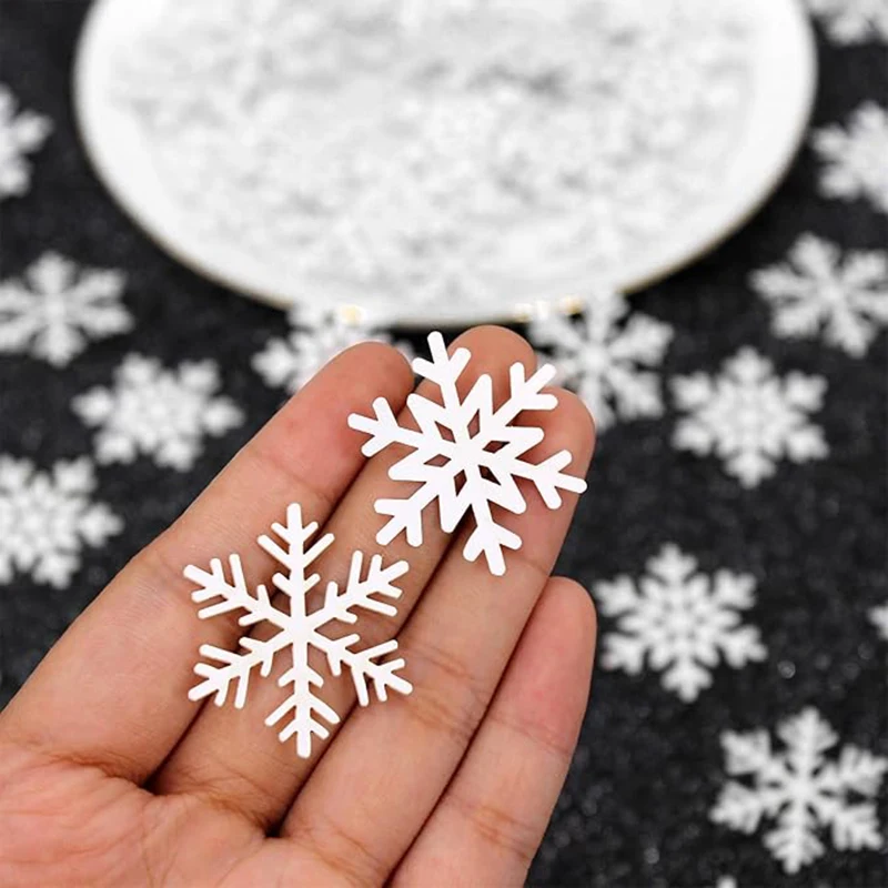 White Snowflake Confetti Christmas Decorations Snowflakes Table Confetti For Winter Wonderland Birthday Wedding Party Decoration