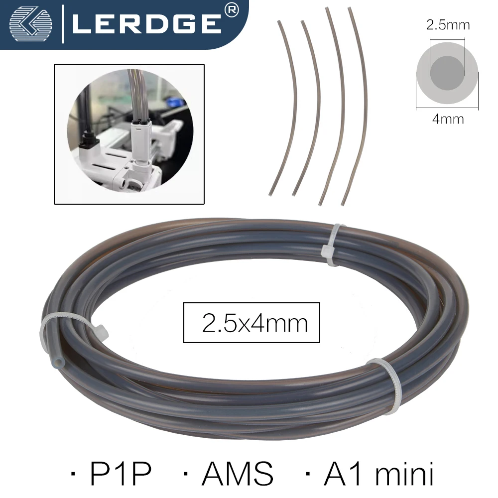 for Bambu Lab P1P AMS A1 mini 2 5mm 4mm PTFE Tube Teflonto Pipe 4*2.5mm White Grey AMS LITE 2M 4M Bambulab 3d printer Parts