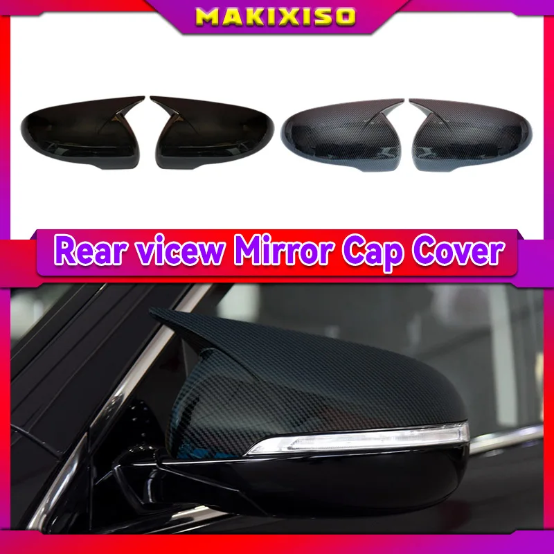 

For Kia Sorento 2015-2020 Car Rearview Side Mirror Cover Wing Cap Exterior Door Rear View Case Trim Sticker Carbon Fiber Black