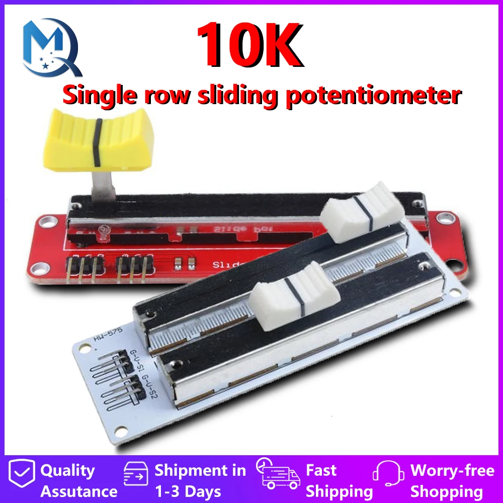 Slide Potentiometer 10K Linear Module Dual Output for Arduino AVR Electronic Block B10K Double Sliding Potentiometer Switch Modu