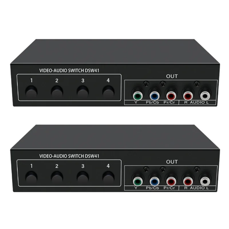 

B48A 2 шт. 4X1 компонентный переключатель видеосигнала Ypbpr Ycbcr аудио DSW41 перегородка панель кнопка ручной переключатель CVBS 720P металл