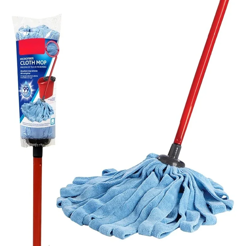 Microfiber Cloth Wet Mop,Blue/Red