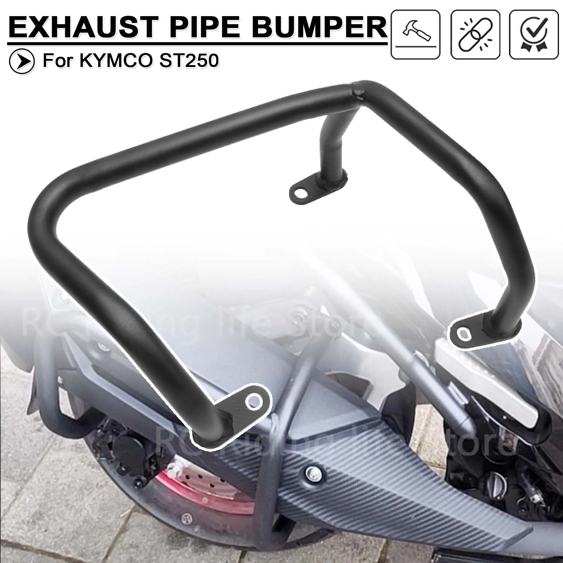 

Для KYMCO ST250 250 ST 250 250ST крышка глушителя защита выхлопной трубы защита от падения бампер барьерный бампер