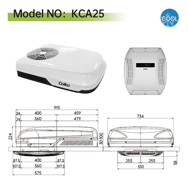Universal Caravan Electric Parking Cooler Ac Unit 220V Rooftop Rv Air Conditioner for Car Truck Camper
