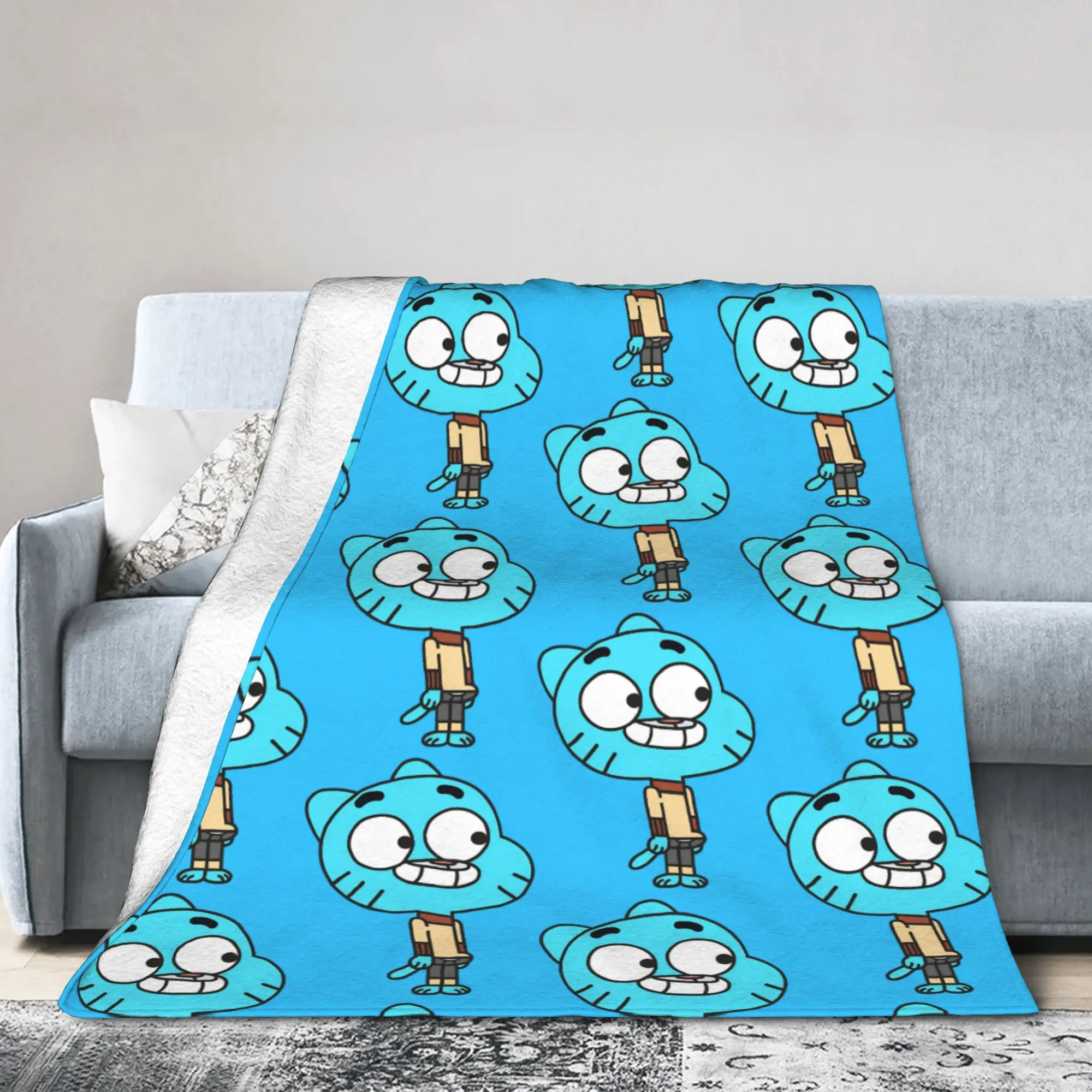 Gumballs Cartoon Knitted Blanket Flannel Throw Blanket Home Couch Portable Soft Warm Bedsprea,