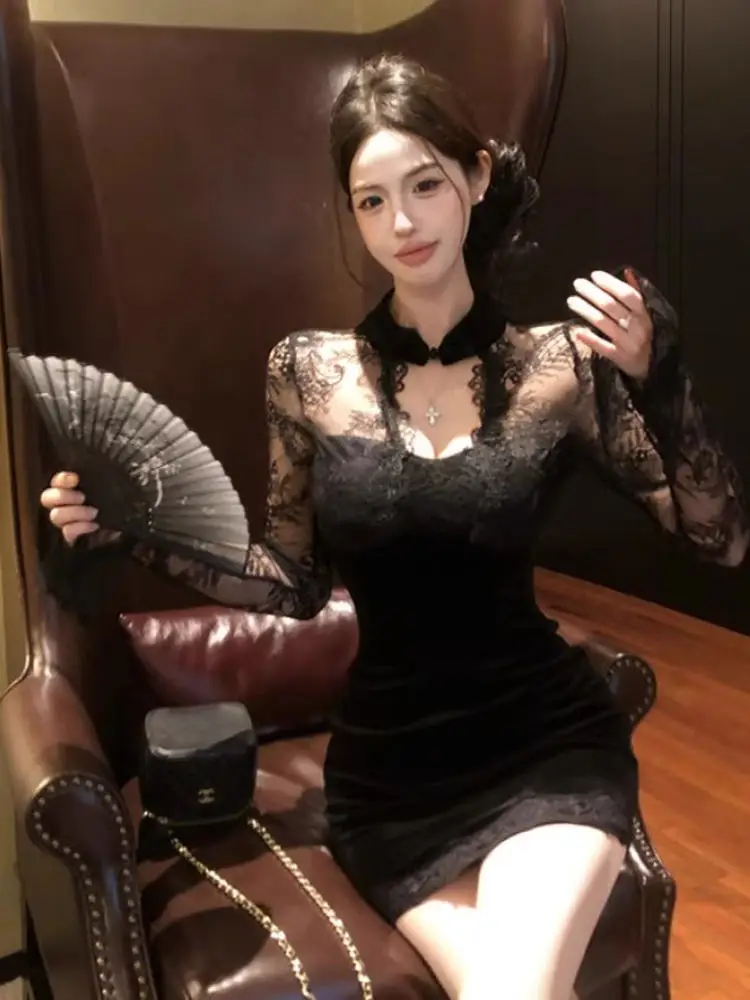 

SYJ ujia plus Size Lace Paneling Dr Women Sexy Sister Sle Slim Fit Waist High Waist Butt Covering Skirt Casual Sle