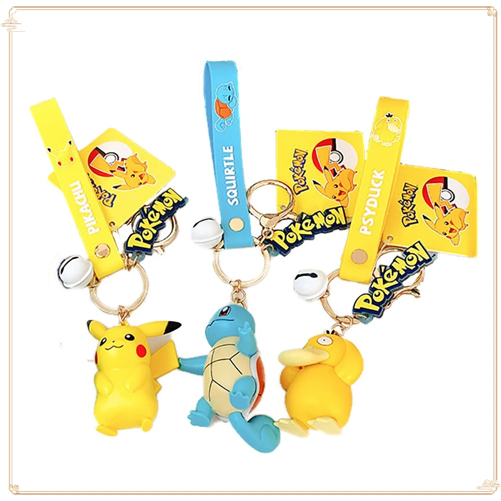

New Genuine Pokémon Keychain Cute Jigglypuff Psyduck Bulbasaur Doll Backpack Pendant Exquisite Versatile Pendant Birthday Gifts