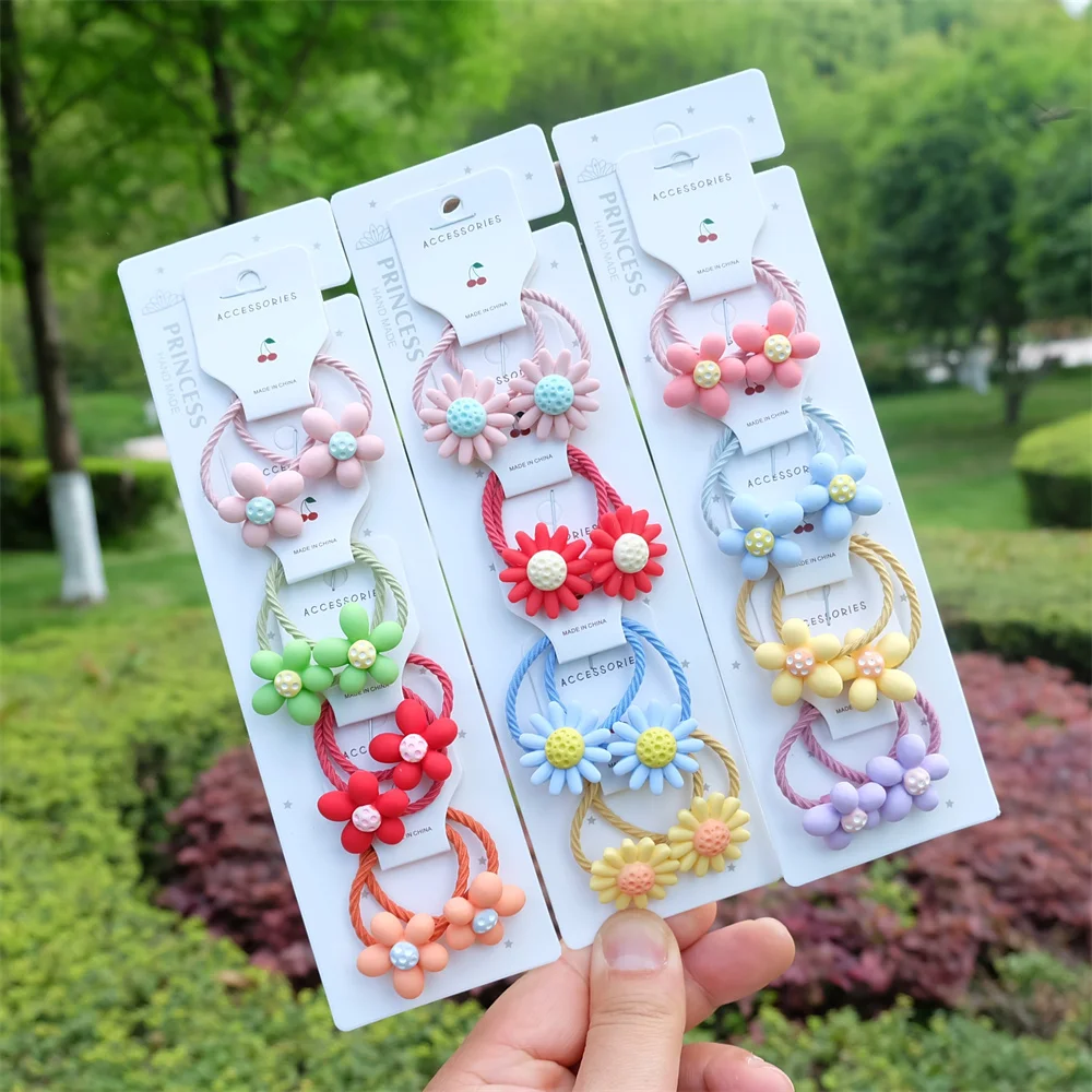 Auf Verkauf Kinder Cartoon Haars eil elastische Haare Gummibänder Zubehör Baby Mädchen Haar gummi Scrunchie süße Kopf bedeckung – Detail 2