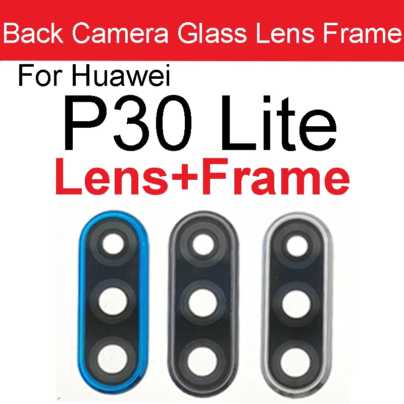 Rear Camera Glass For Huawei P30 Lite Back Lens Glass+Camera Frame Cover For Honor 20S 20 Lite RU MAR-LX1H Camera Lens Parts