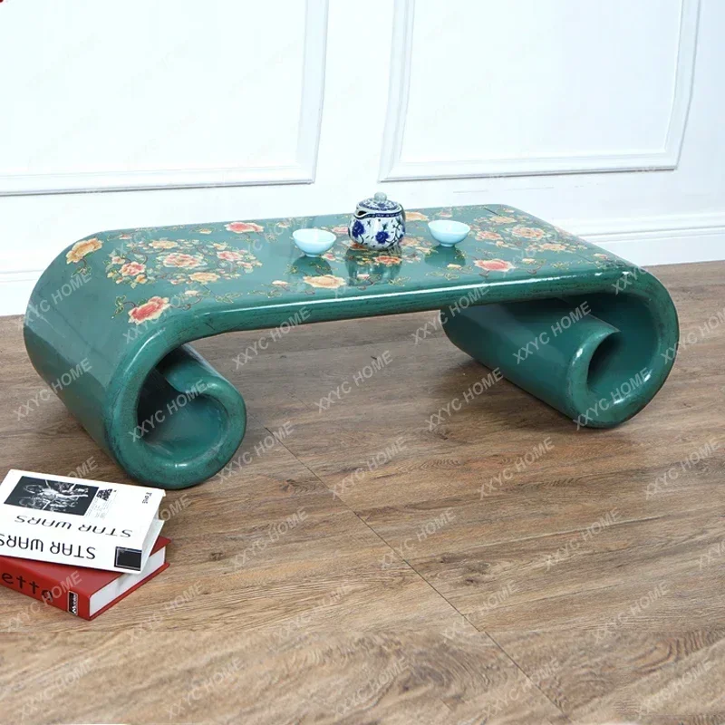 X-S Hot sales Solid wood roll few old elm painted tea table Ming and Qing classical new Chinese HG