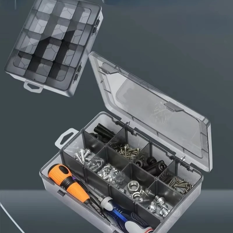 

Коробка-органайзер с застежкой и 12-раздельными отделениями для электронных компонентов, аксессуары для ванной комнаты, ящик для хранения инструментов, кухонные органайзеры