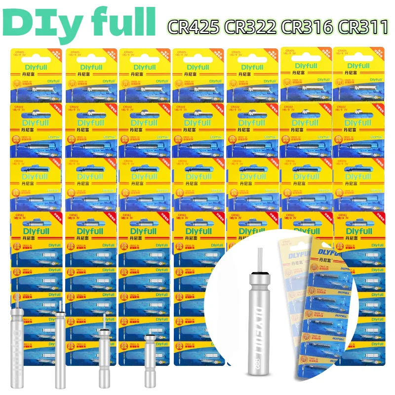 100pcs 3V CR435 CR322 CR311 CR316 Luminous Electric Battery Fishing Floats Lithium Pin Battery Tool CR425 Battery Floats