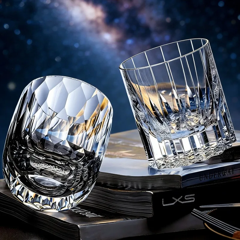Starlight Whiskey Glass Luxury K9 Crystal Glass Whiskey Glass Edo Cutting Hand Carving Gift Cocktail Cup Gift Premium