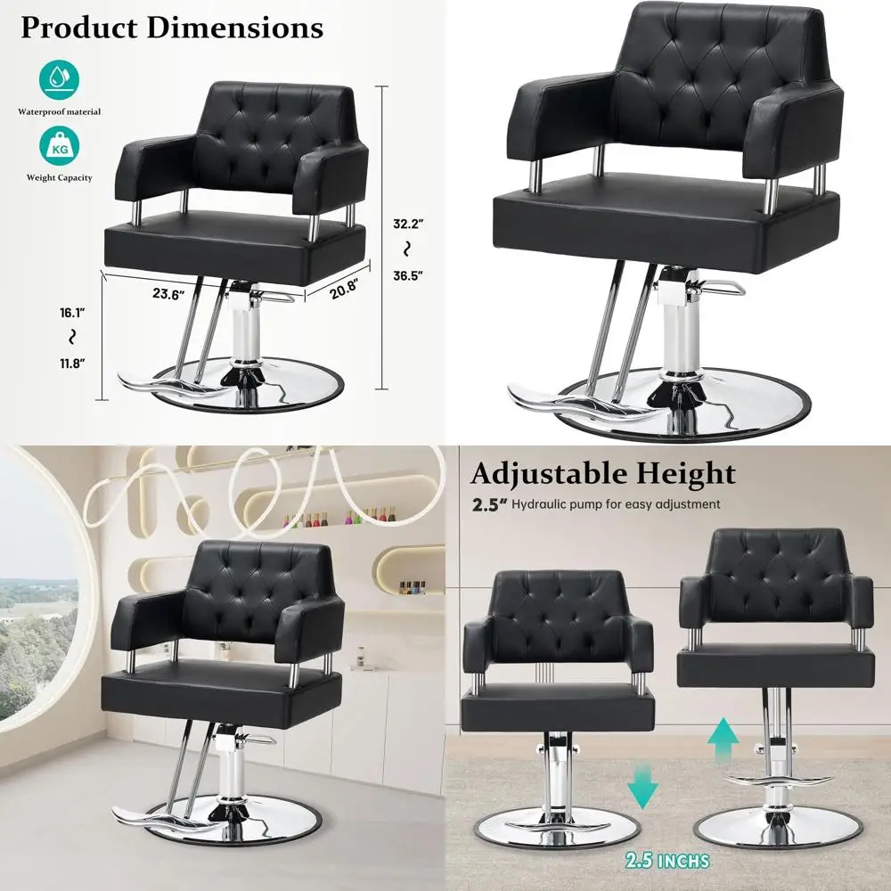 

Adjustable Hydraulic Swivel Barber Chair for Hair Stylists, 360° Rotation, Spa-Quality Beauty Equipment