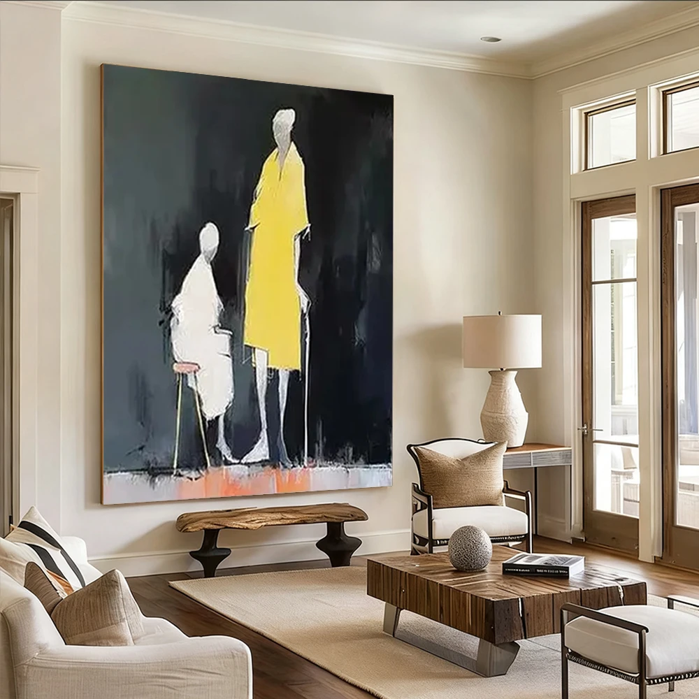 

100% hand drawn black brown abstract oil painting original wall painting home living room decoration paint interior aesthetics