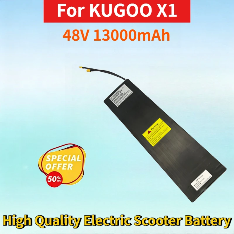 

New 18650 48V 13Ah Rechargeable Lithium-ion Battery for KUGOO X1 High Quality High Capacity Electric Scooter Replacement Battery