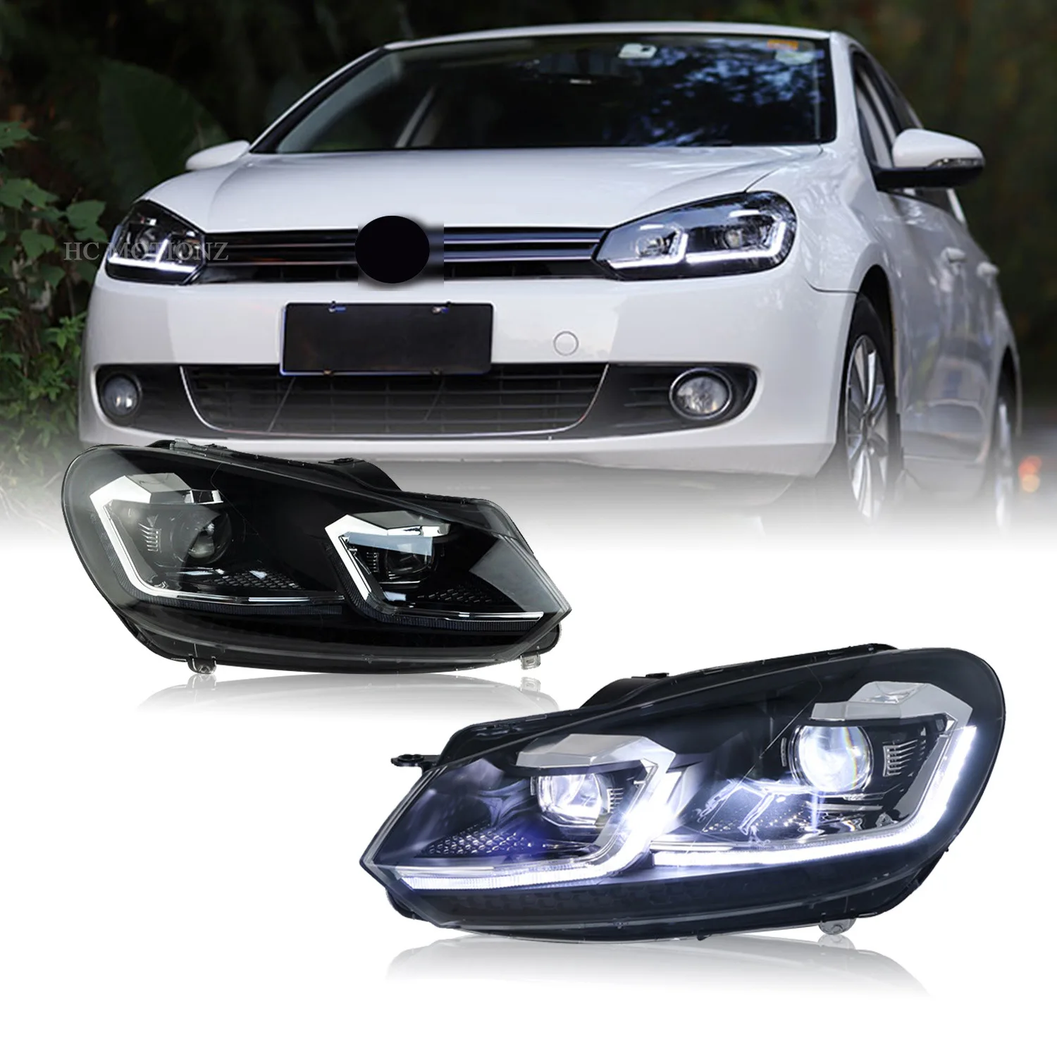 

Для Volkswagen Golf 6 2008-2013: Фары заводского качества, водонепроницаемые