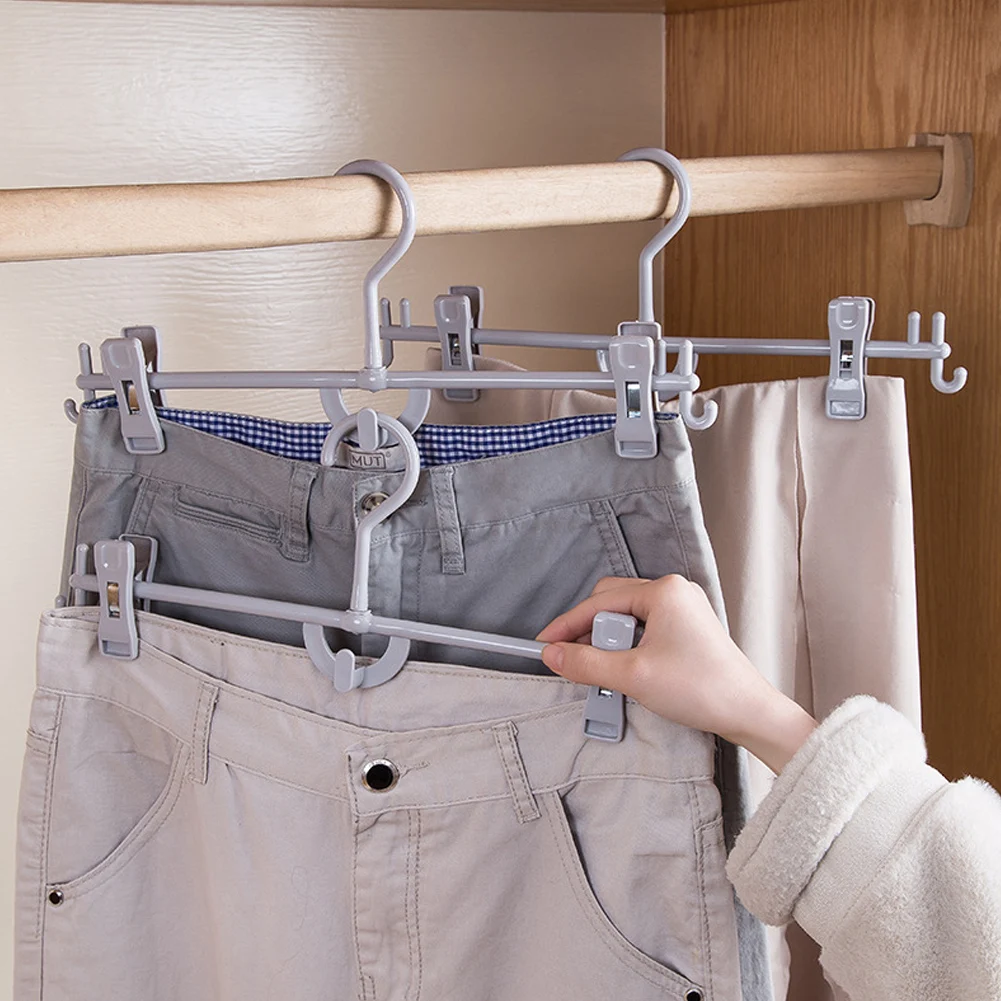 Heavy Duty Non-Slip Pants Hanger Wide Range Of Applications Reusable For Home Bedroom Bathroom