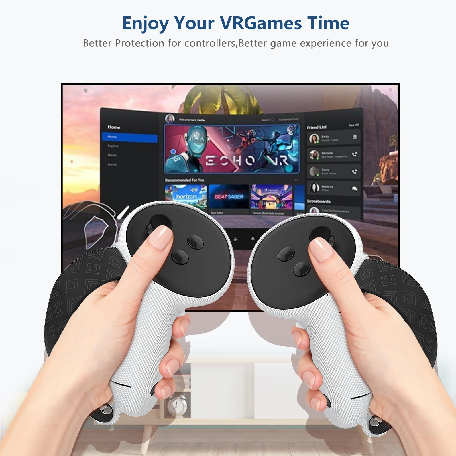 JYMEGOVR For Meta Quest 3s/Quest3 Removable Battery Cover Controller Handle Protective Case VR Accessory