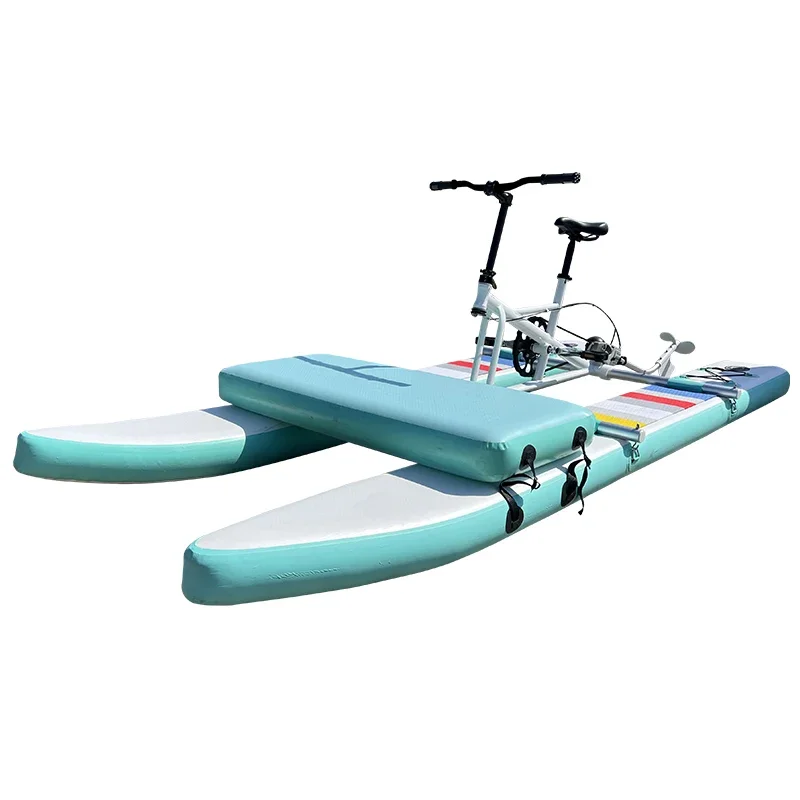 Outdoor Aquatic park Portable Fold Inflatable floating  bike Rides Pedal Water Bicycle