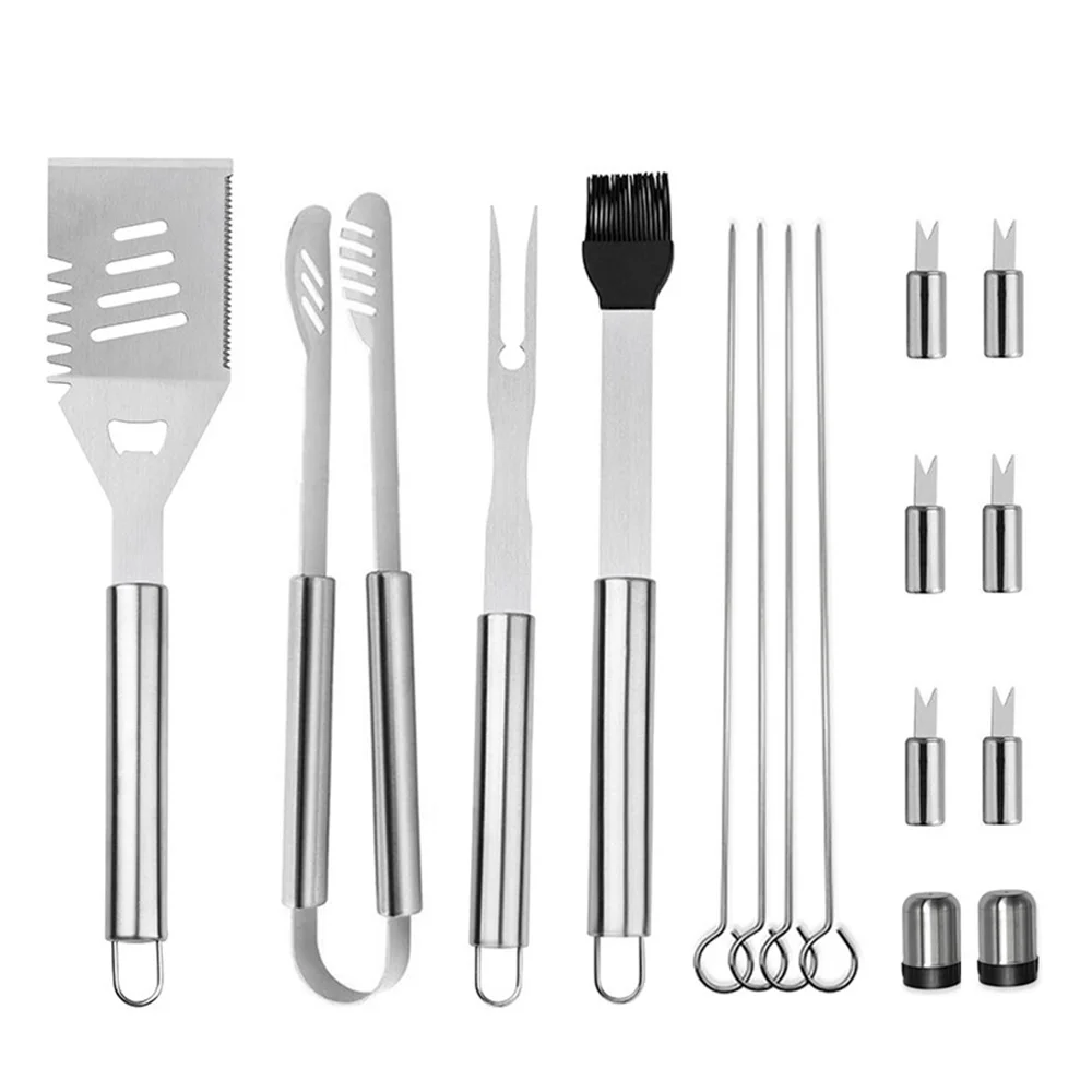 

16pcs Stainless Steel BBQ Tools Set BBQ Tools Set Barbecue Utensil Accessories Barbeque Grilling Accessories Outdoor Gr