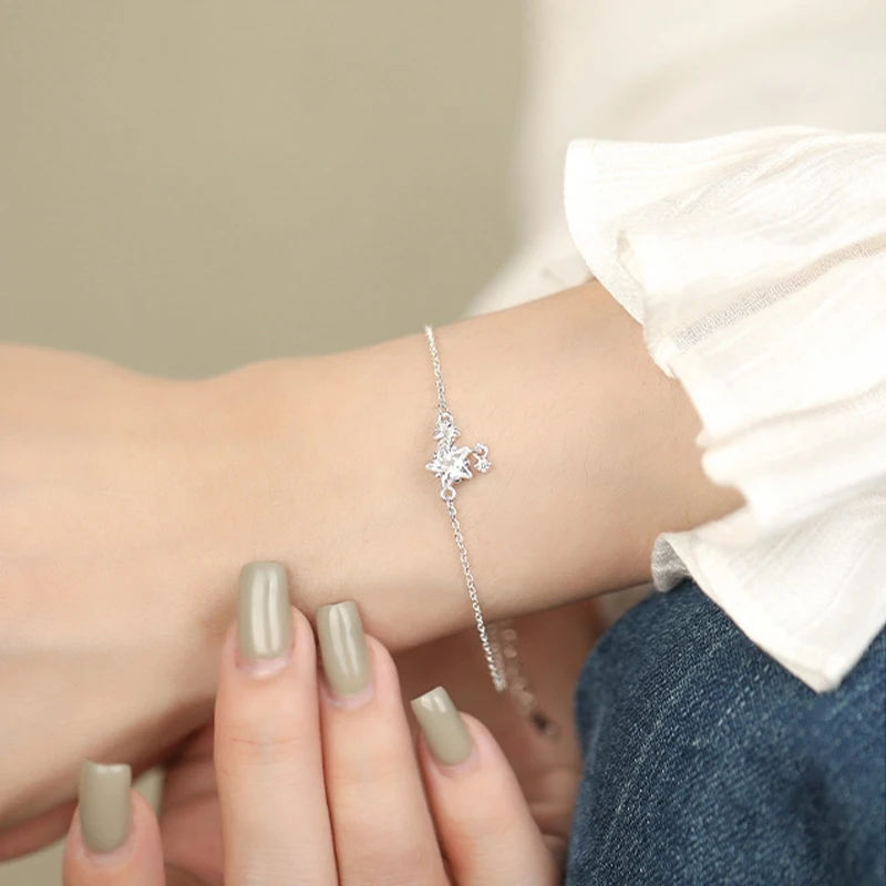 JYJIAYUJY 100% كامل الأصلي غرامة الفضة S999 سوار في المخزون الزركون ستار خاتم هدايا مجوهرات أنيقة يوميا JYB65