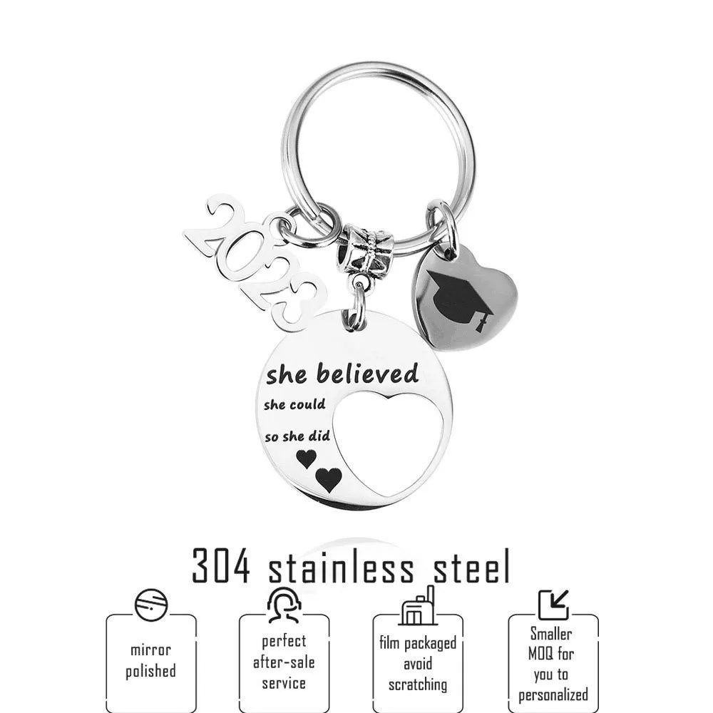 

She Believed She Could Keychain for Graducation Gift Accept Wholesale and Drop Shipping sleutelhanger