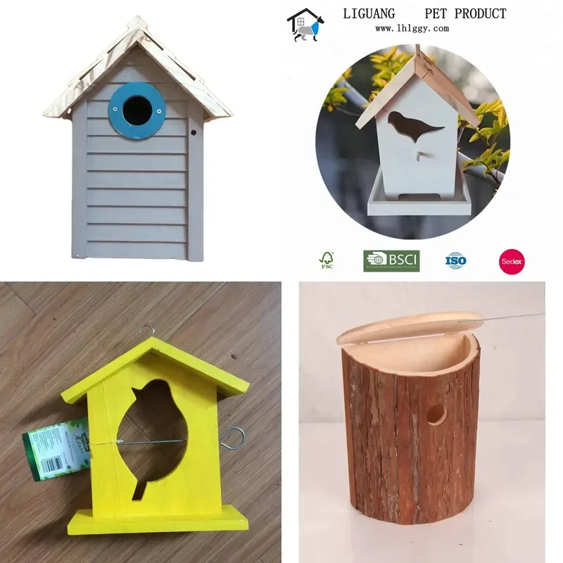 BSCI Factory Price Direct Sea Front Liguang Wood Bird Feeding Cage/Bird House Nesting Box