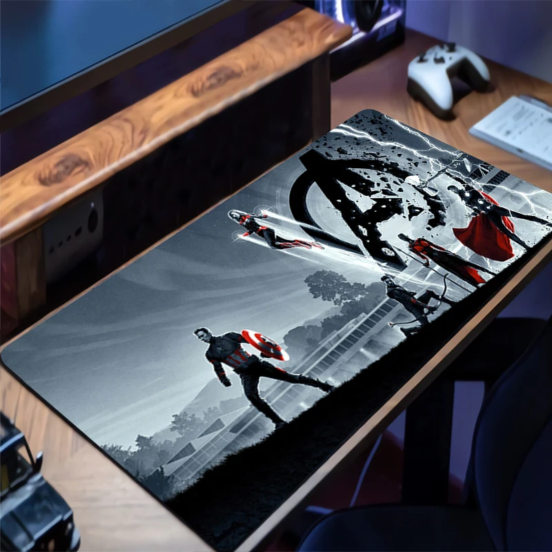 Alas Mouse Desain M-marvel Anti-selip Alas Meja Mudah Dibersihkan Aksesori Gaming Tepi Jahitan untuk Rumah dan Permainan untuk Alas Mouse Gamer