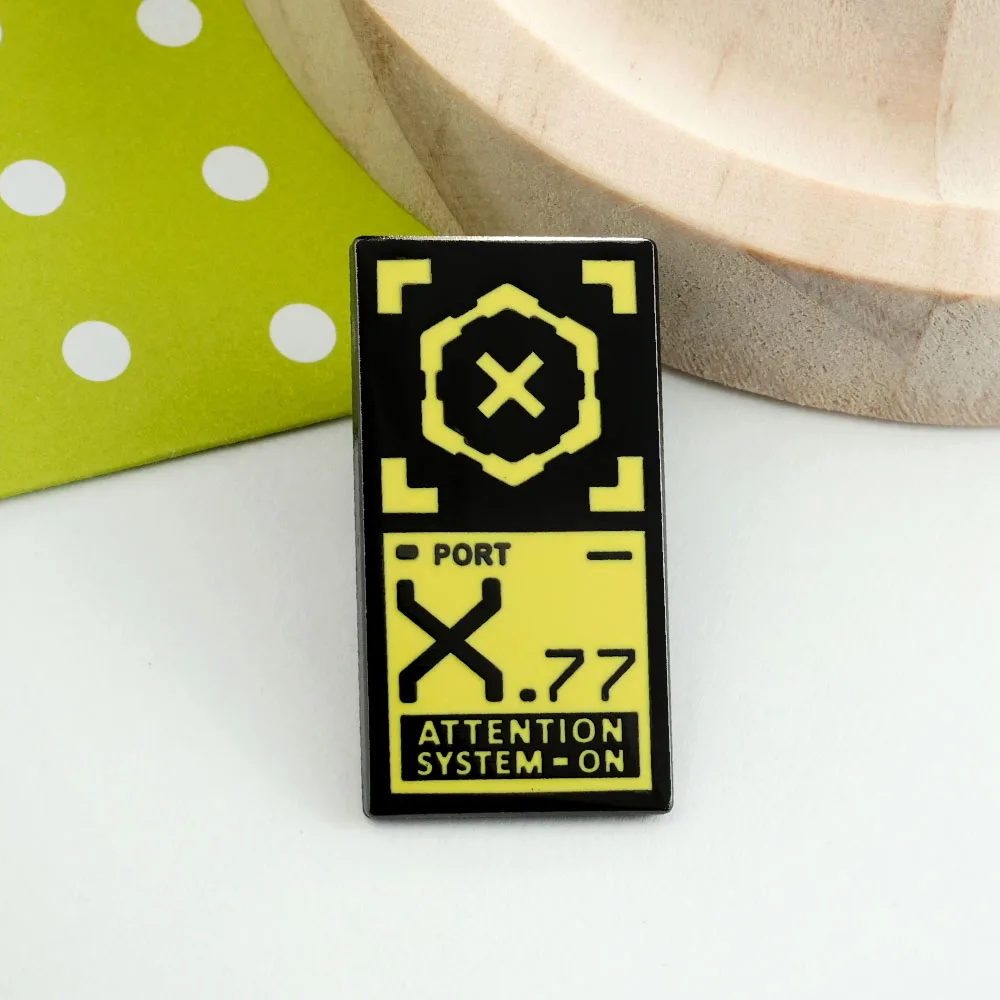 Punk 2077 Power Port Enamel Pin Attention System On Badge Jinx RPG Game Peripheral Gamer Cosplay Gift