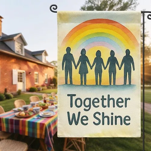 Pride Rainbow Garden Flag - Double Sided Unity & Together We Shine, 12x18 Inch XXQ
