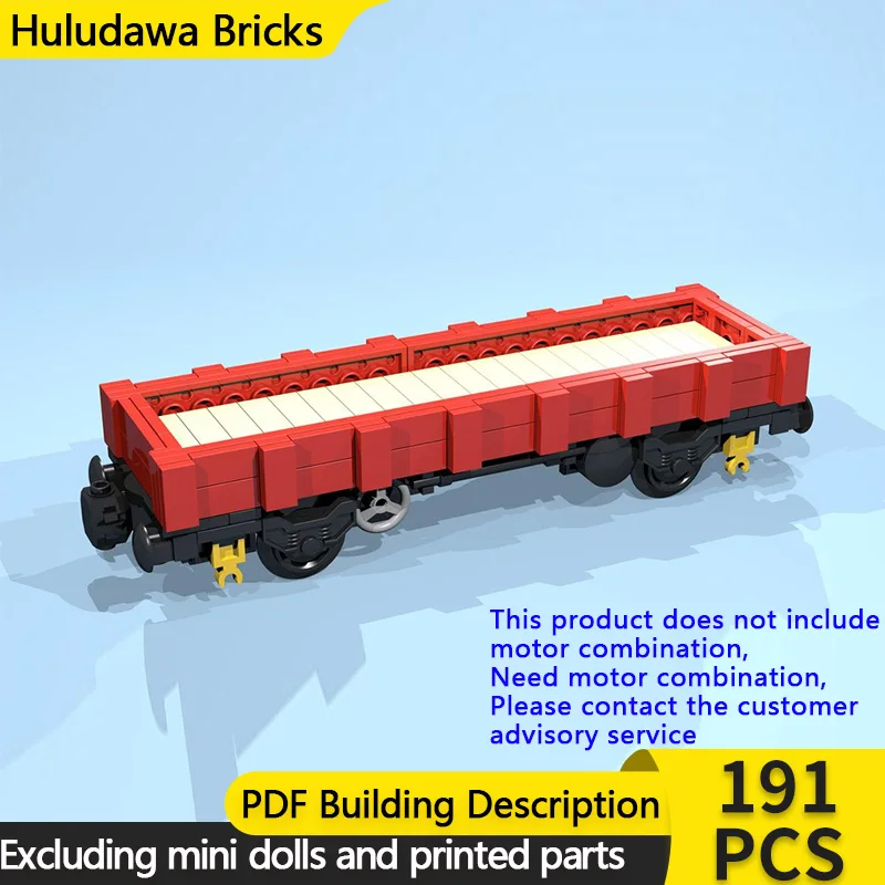 

City Car Model MOC Building Bricks 8-Wheel Red Flatbed Wagon Modular Technology Children Holiday Gifts Assemble Toys Suit