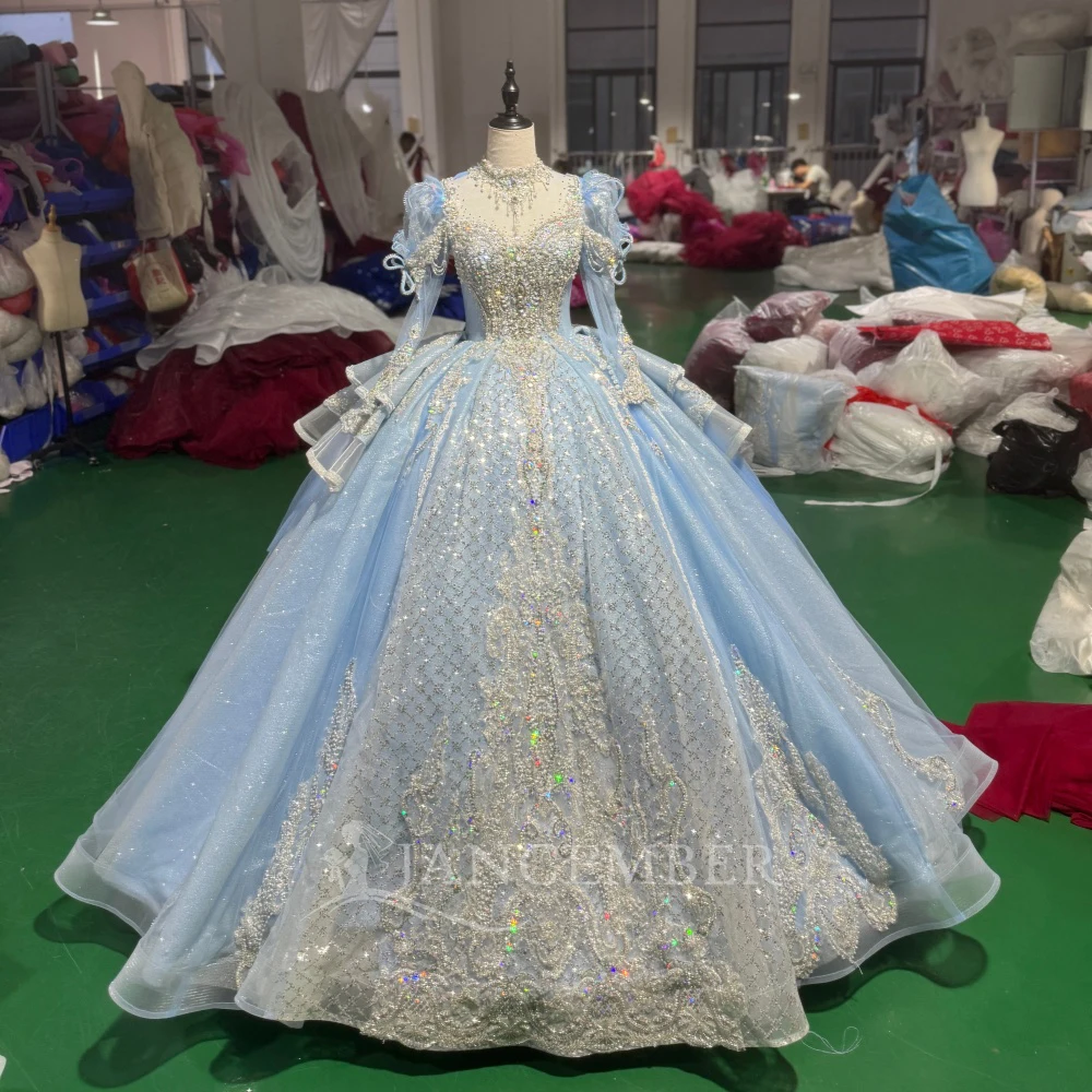 

Customized Gorgeous Crystal Wedding Dresses Glitter Rhinestones Wedding Dresses Long Sleeves Bridal Gown Dresses свадебн