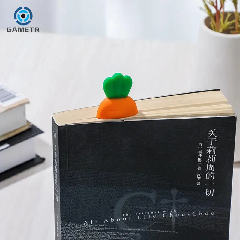 Kawaii Cartoon Carrot Bookmark For Student Book Holder Binder Index Divider Reader Stationery Office School Supplies