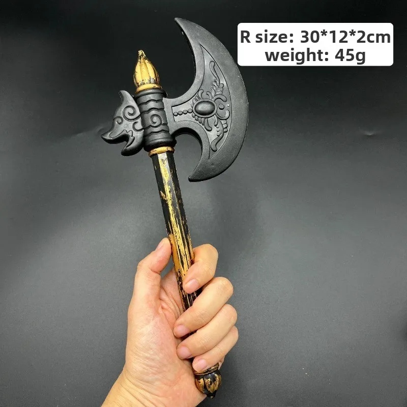 30cm/11.8in Plastics Axe Model Props Cosplay Halloween Game Peripherals Collectible Accessories Ornaments Boy Gifts Outdoor Toys