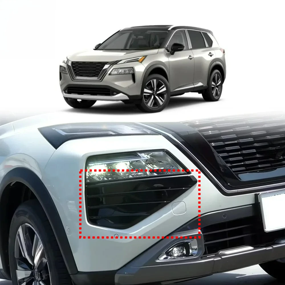 

For Nissan Rogue X-Trail T33 2022 2023 Black Front Foglight Bumper Cover Trim Foglight Decoration Round Sticker Styling