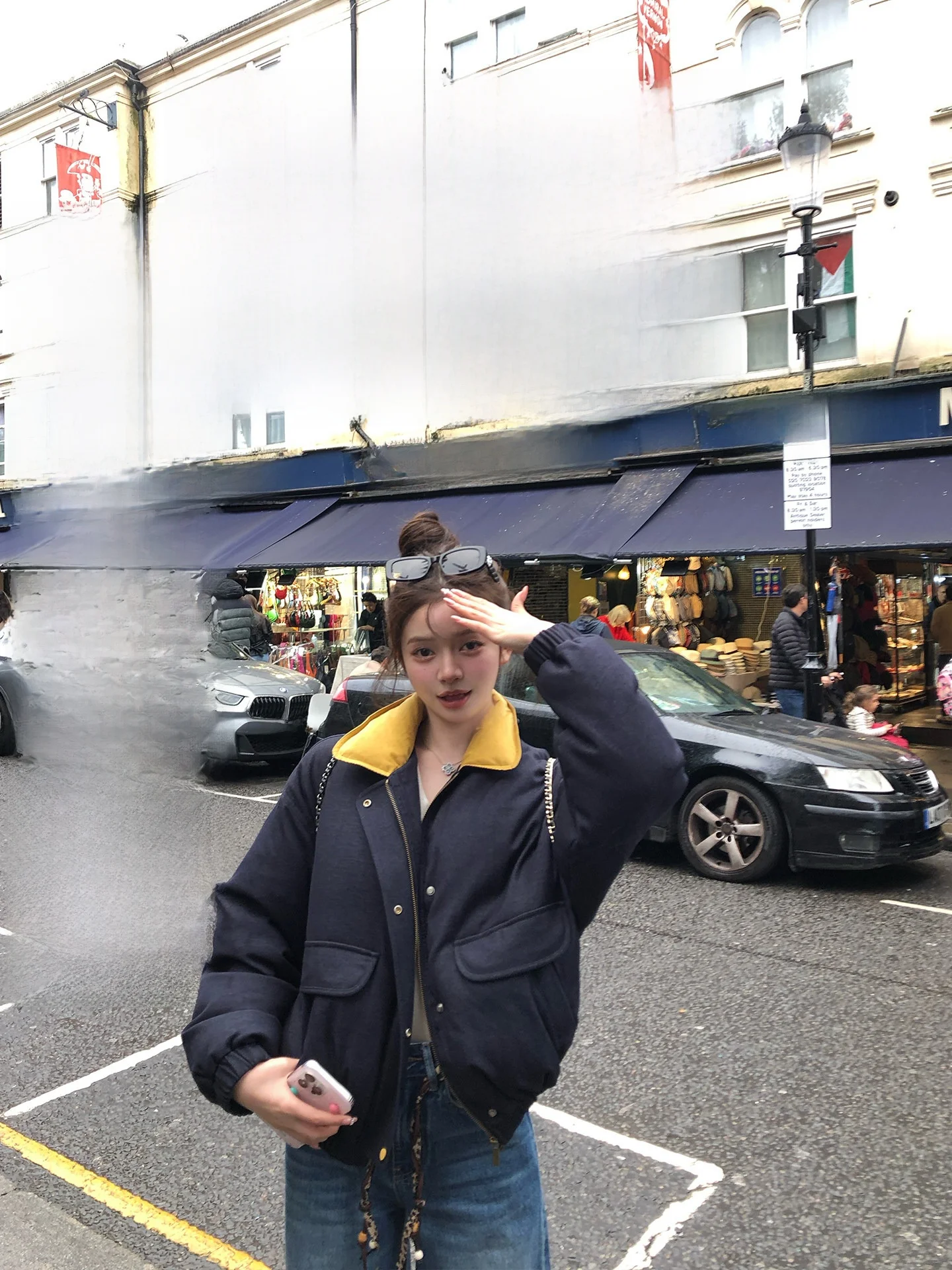 

Женское повседневное теплое пальто NNS ort Sle с 90% пуха, в стиле ретро, с оригинальным синим воротником, свободного кроя